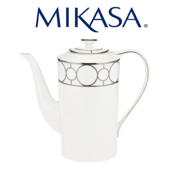 brand new Mikasa Soho Platinum Links Fine China Teapot (approx. 7.5 inches tall) - Picture 1 of 3